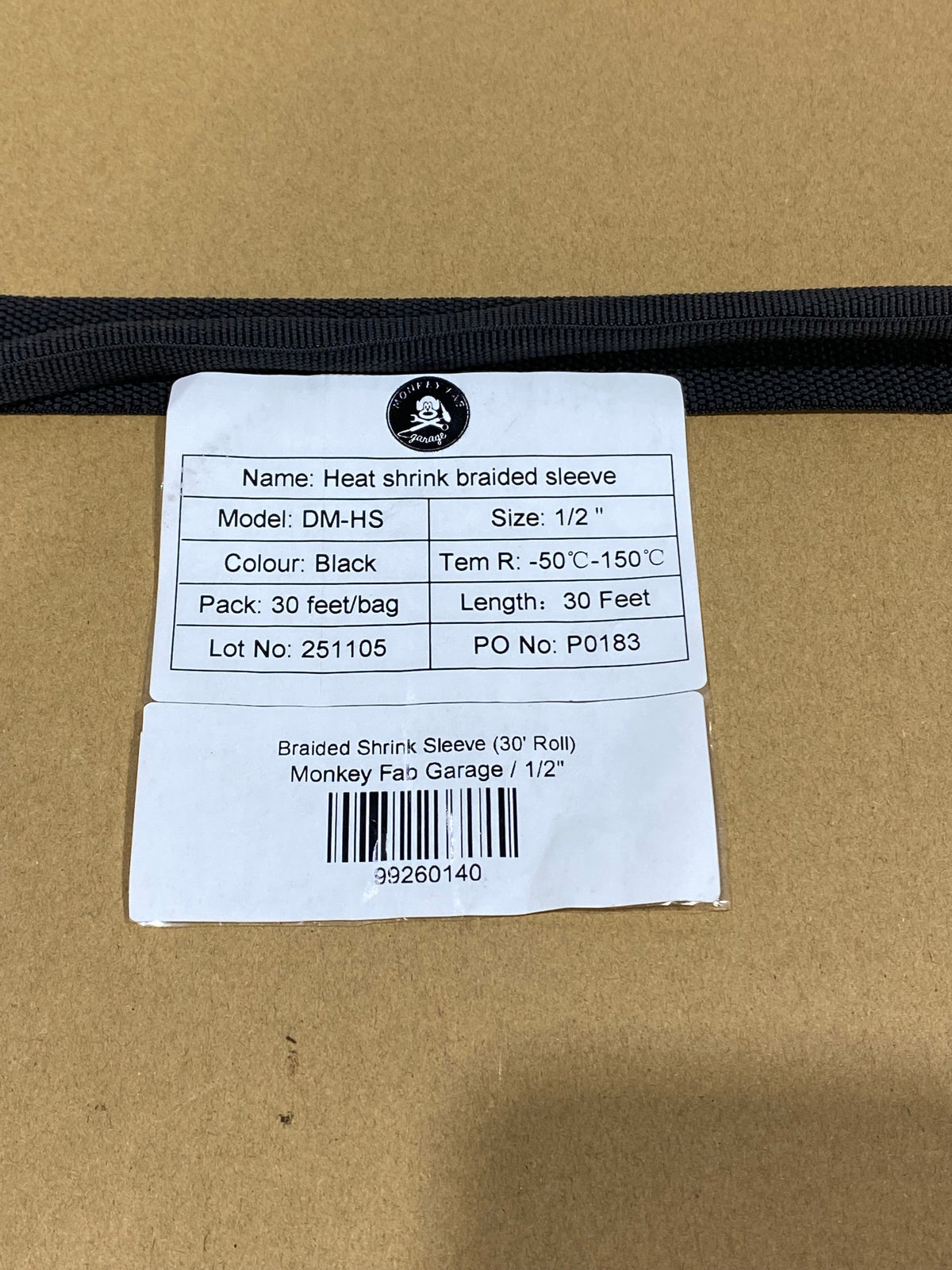 Braided Shrink Sleeve (30' Roll)
