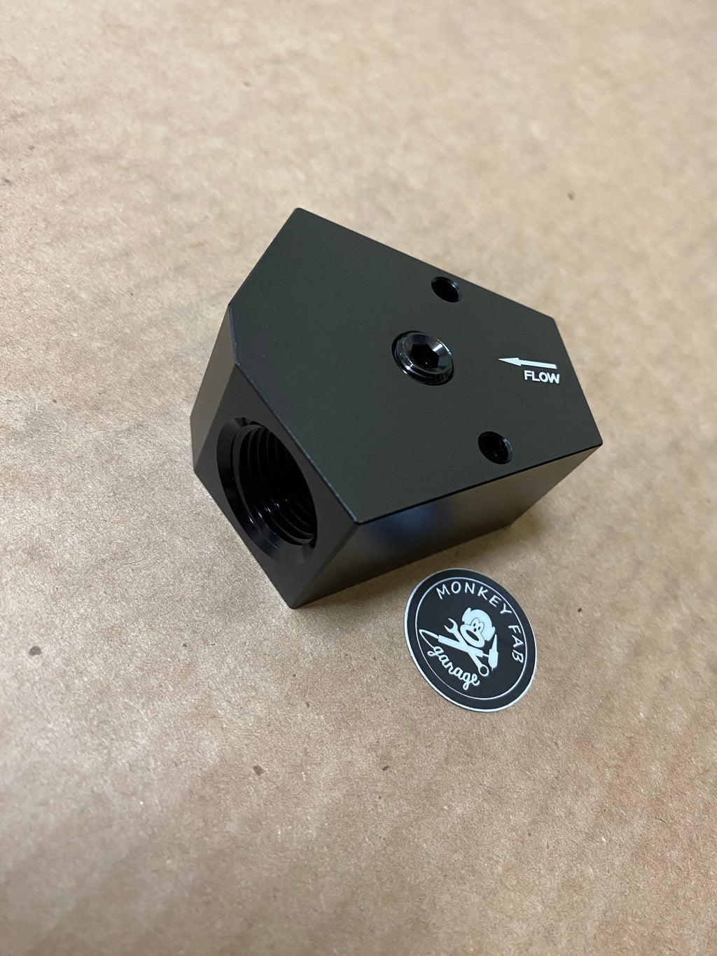 Y block with port and mounting holes