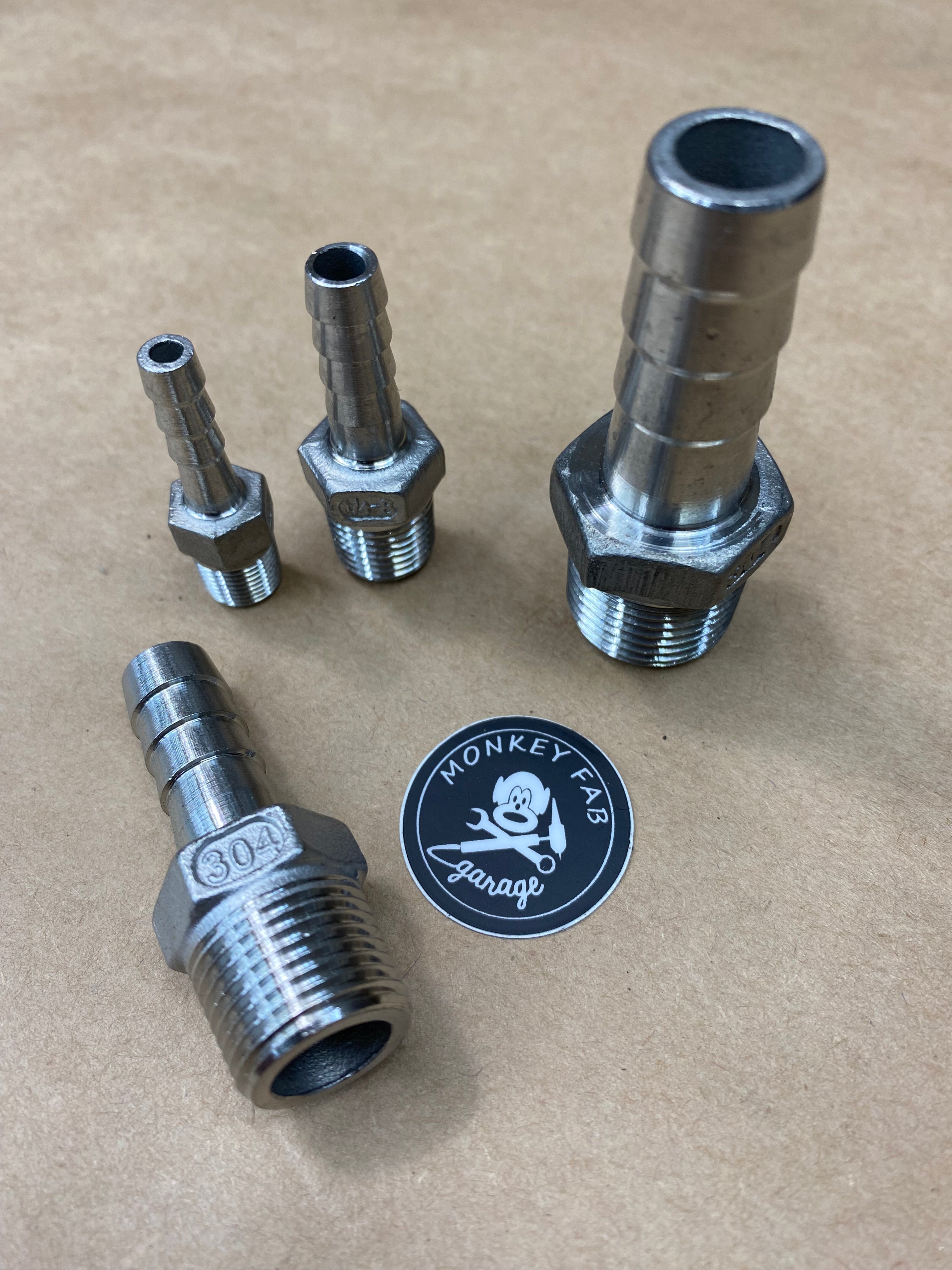 NPT Barbs, Stainless Steel