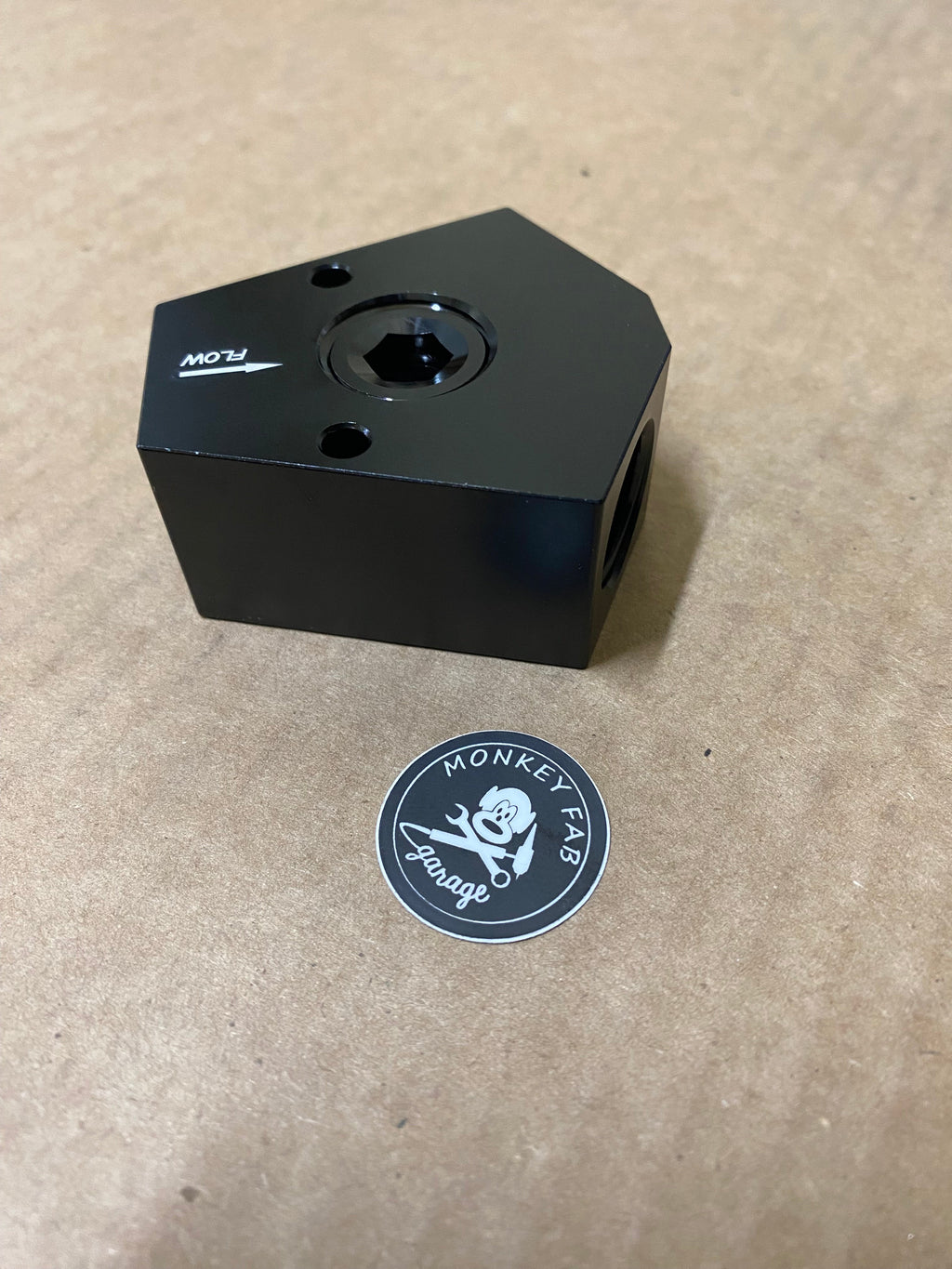 Y block with port and mounting holes