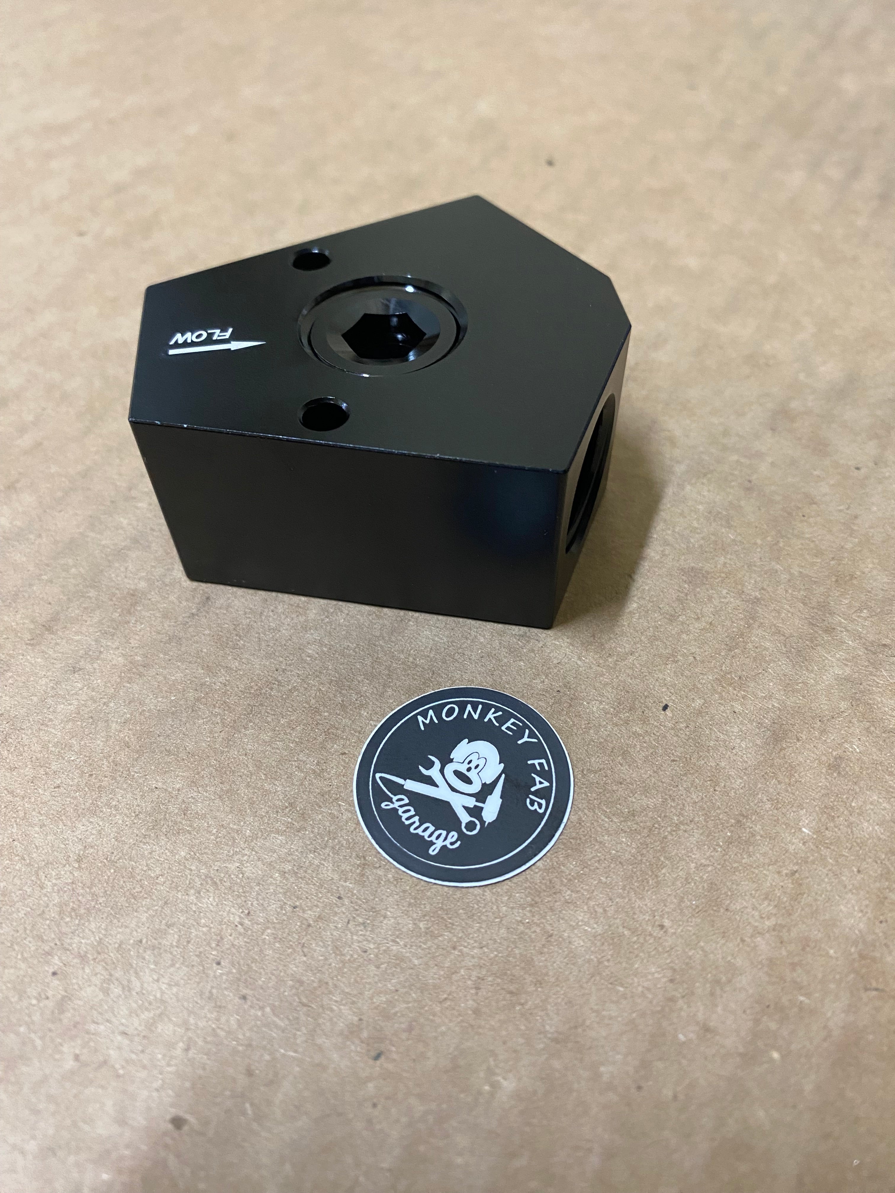 Y block with port and mounting holes