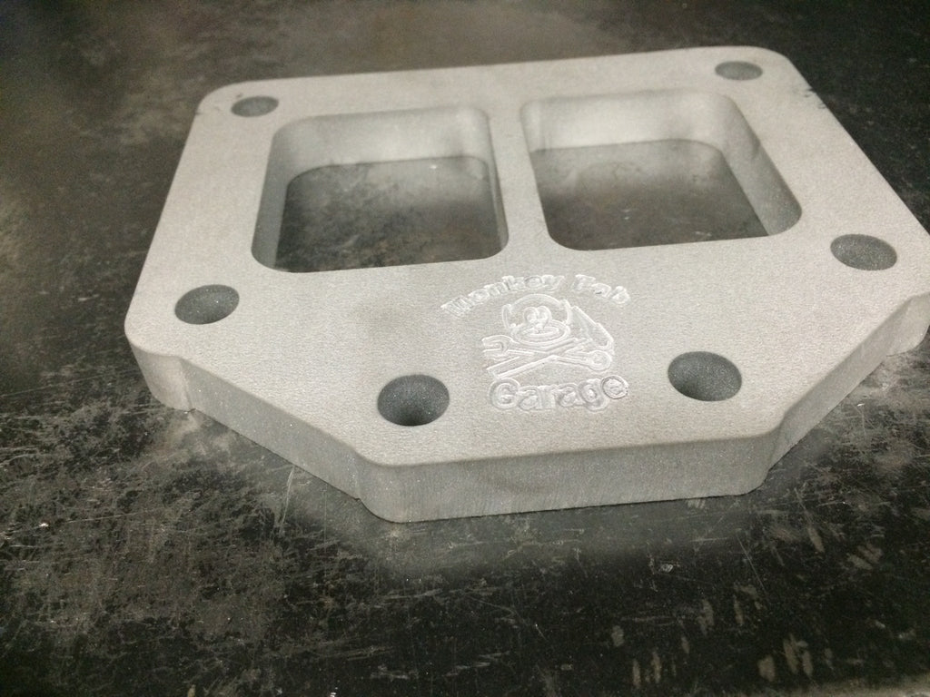 T6 Garrett style Divided 1/2" Stainless Steel Flange with Support tab