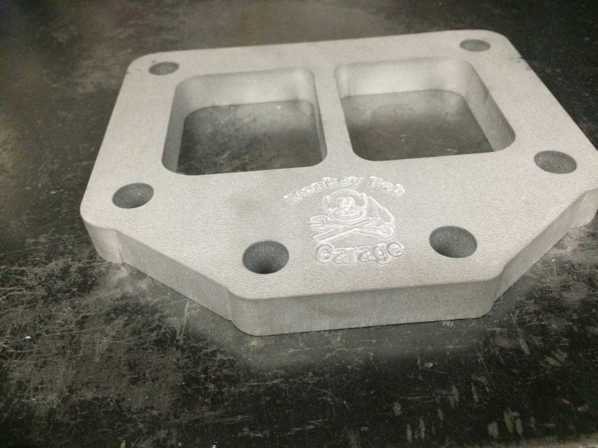 T6 Garrett style Divided 1/2" Stainless Steel Flange with Support tab