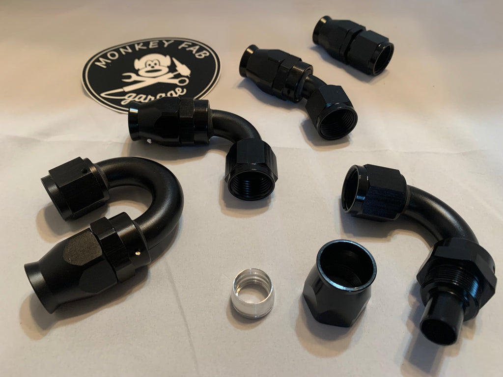PTFE AN Hose Ends Fittings Black