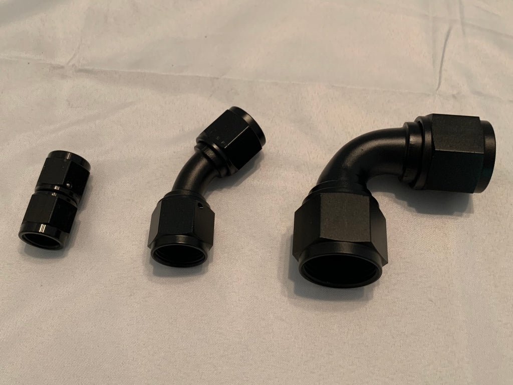 Female To Female, AN Union 0, 45, and 90 degree