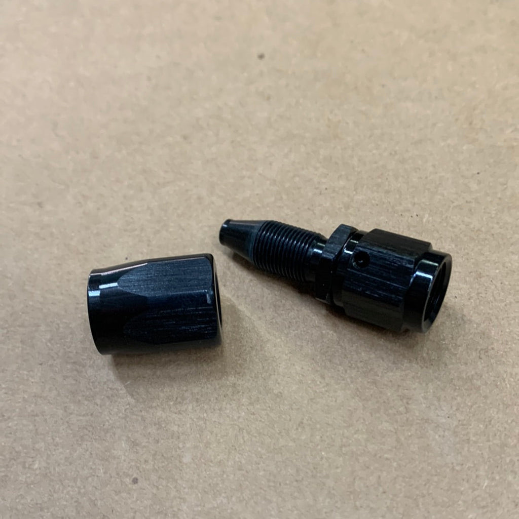 AN Hose Ends, Black (for reg nylon/ steel braided hose)