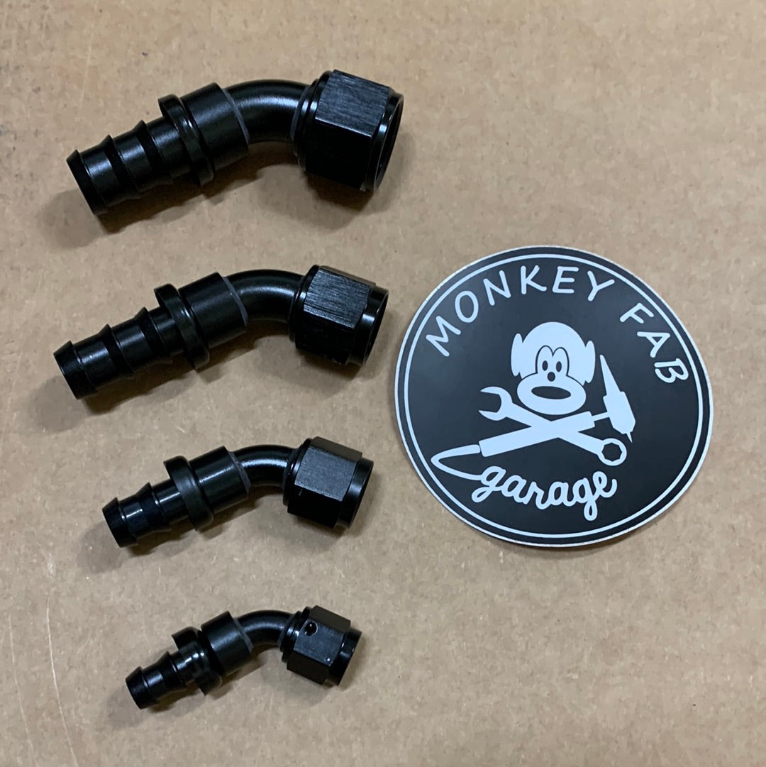 AN PUSHLOC Hose Ends, Black (for PUSHLOC hose)