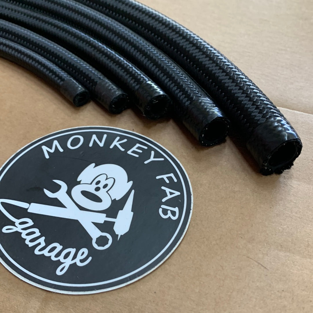 AN Hose, Braided Steel Black Nylon (BULK ROLL)